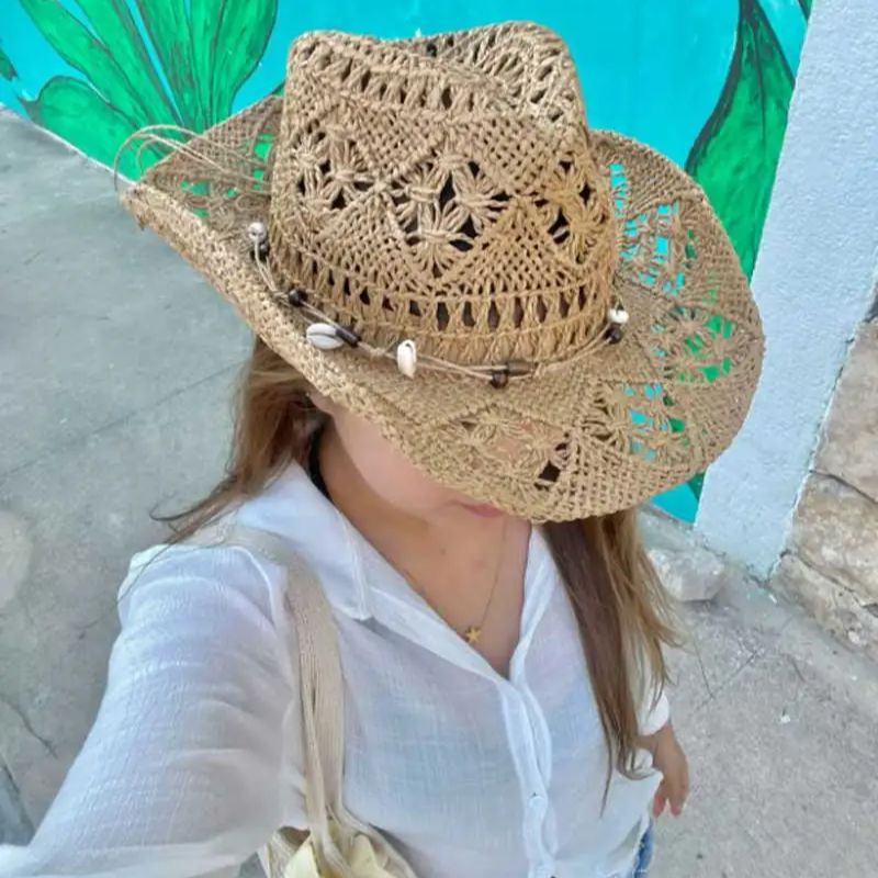 Cowboy Hat Straw - Sombrero de paja de verano para