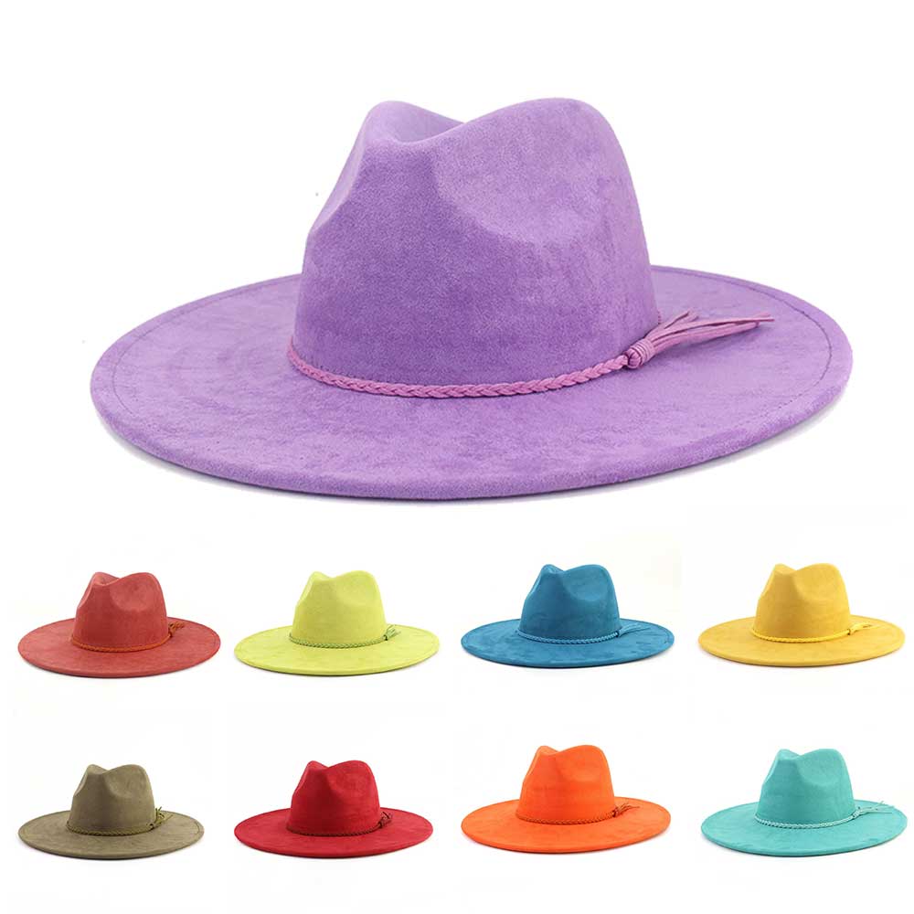 Fedora Hat Wool - Sombrero de gamuza vegana con forma