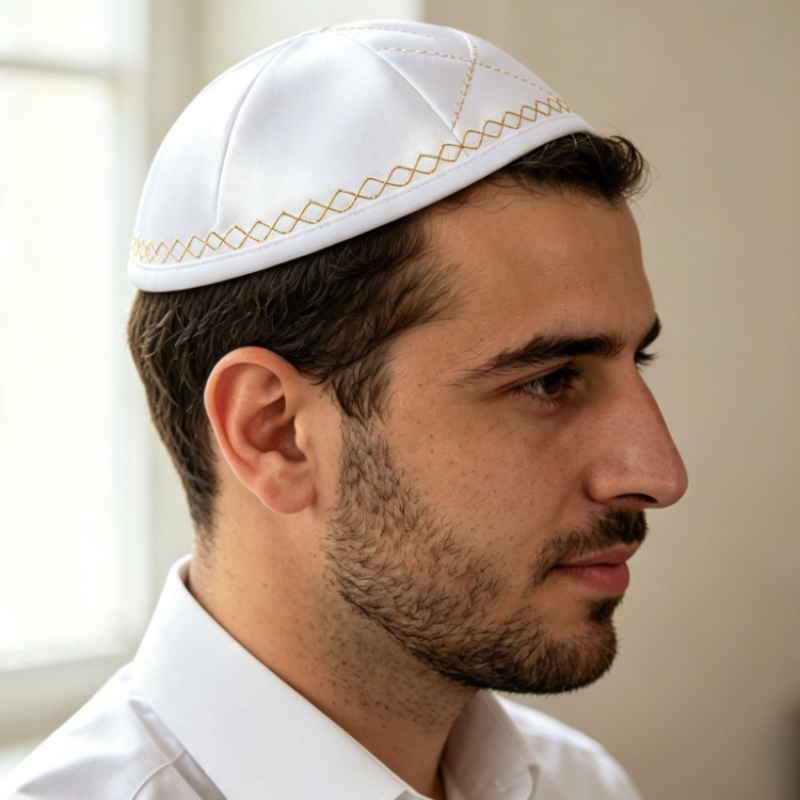 Kipá Judía de Satén Blanco con - Skull Cap Helmet Liner reseña y precio