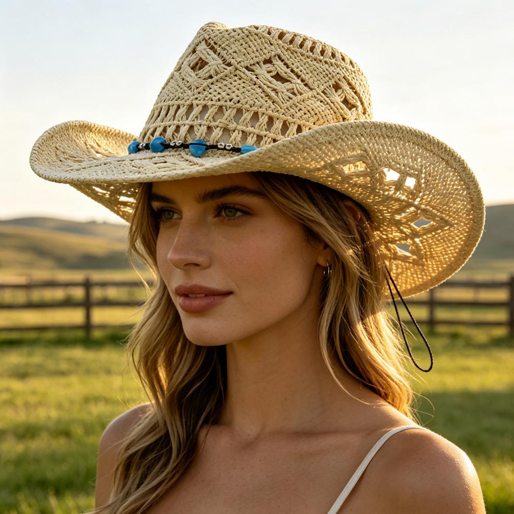 Sombrero de vaquero de ala anc - Cowboy Hat Straw reseña y precio