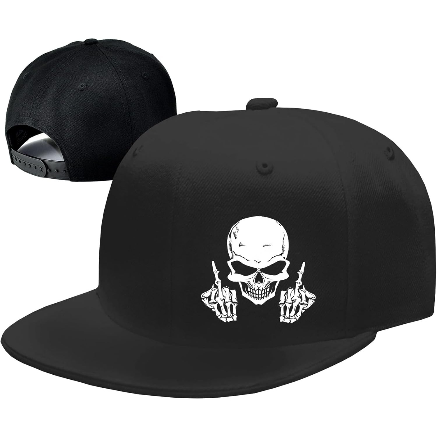Skull Middle Finger Snapback S - Snapback Hat Flat reseña y precio